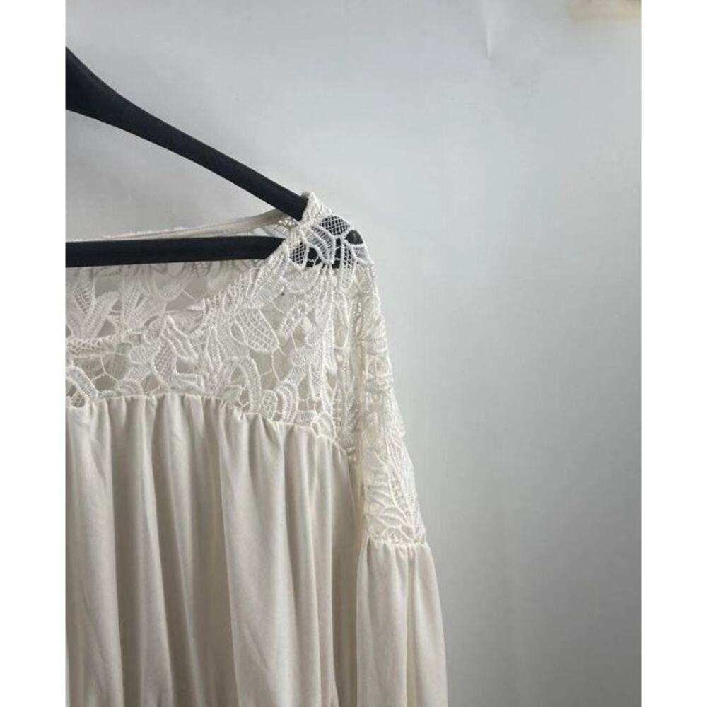 TORRID STUDIO CREPE Womens Ivory Lace Yoke Babydoll Top Size 2X - Picture 8 of 8
